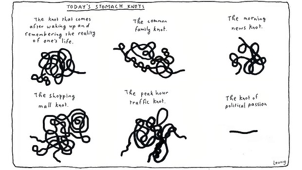 stomach tied in knots meaning