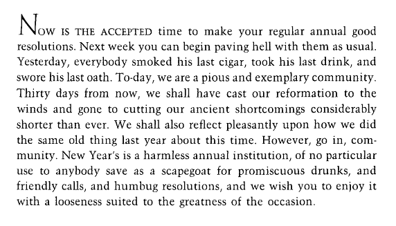 Mark Twain on New Year's resolutions