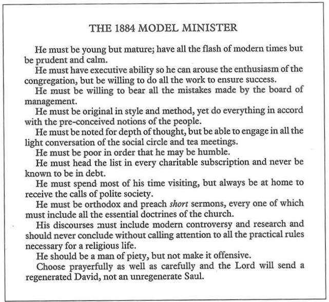 The 1884 Model Minister