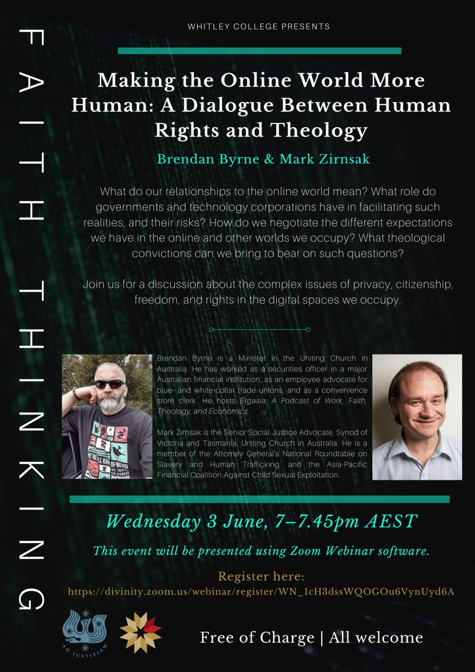 Making the Online World More Human - Faith Thinking Poster